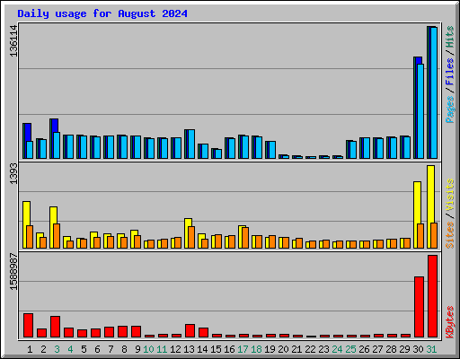 Daily usage for August 2024