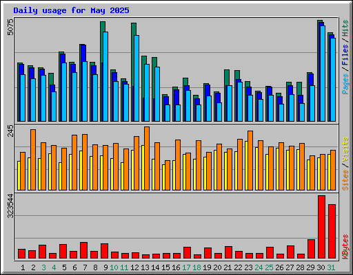 Daily usage for May 2025