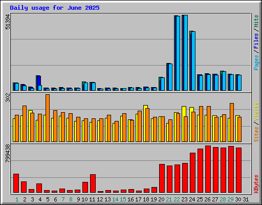 Daily usage for June 2025